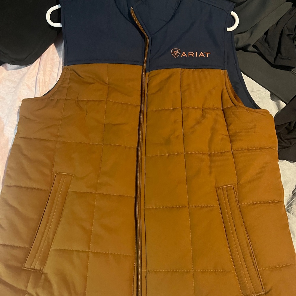 Ariat Navy and Brown Quilted Vest